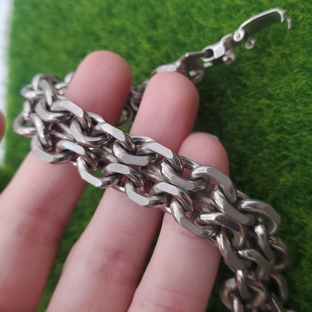 Wire Chain Link Heart Antique Bracelet B3023 Silver Toned Not Sterling - Picture 3 of 4